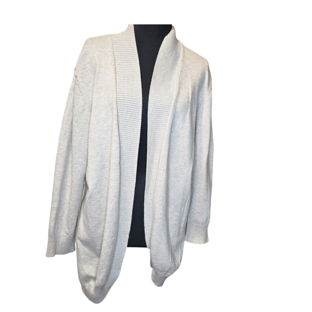 gnw Womens Cardigan Sweater XL Beige Open Front‎ Long Sleeve Knit
